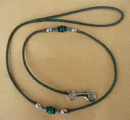 Jade Green and Whiskey kangaroo leather leash